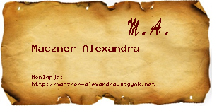 Maczner Alexandra névjegykártya